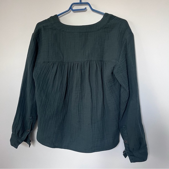 MADEWELL Green V Neck Cotton Blouse M - Picture 4 of 10